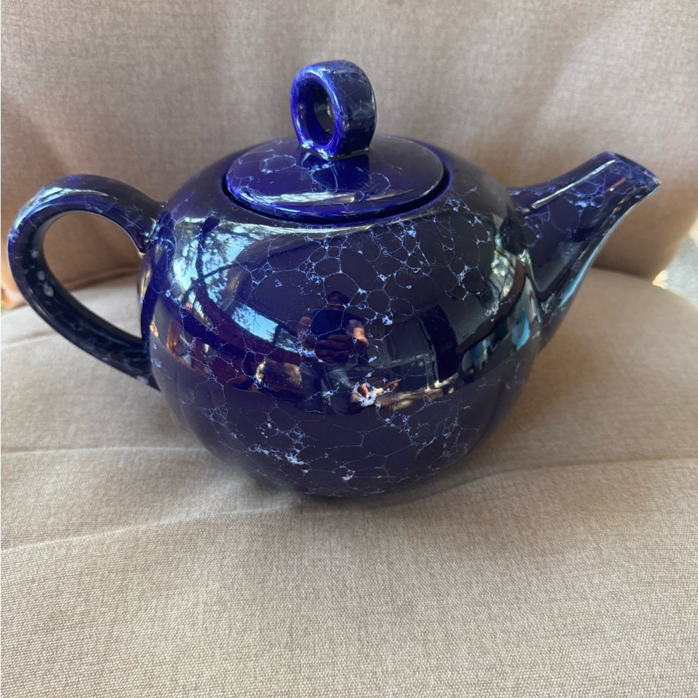 Elegant Blue Ceramic Teapot